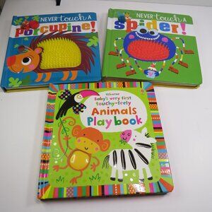 Porcupine, Spider, Animals Play Book (3) textured board books